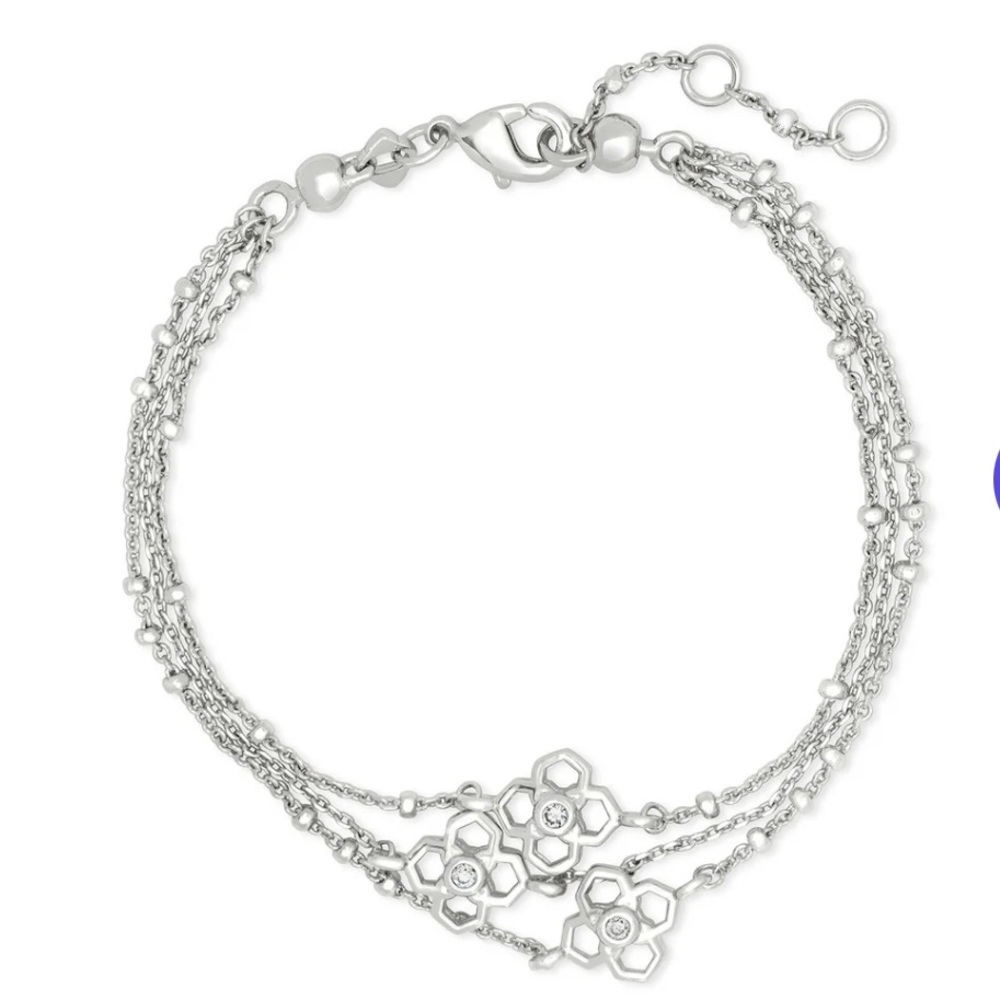 NEW KENDRA SCOTT Rue Multi Strand Bracelet In Silver - Picture 3 of 6